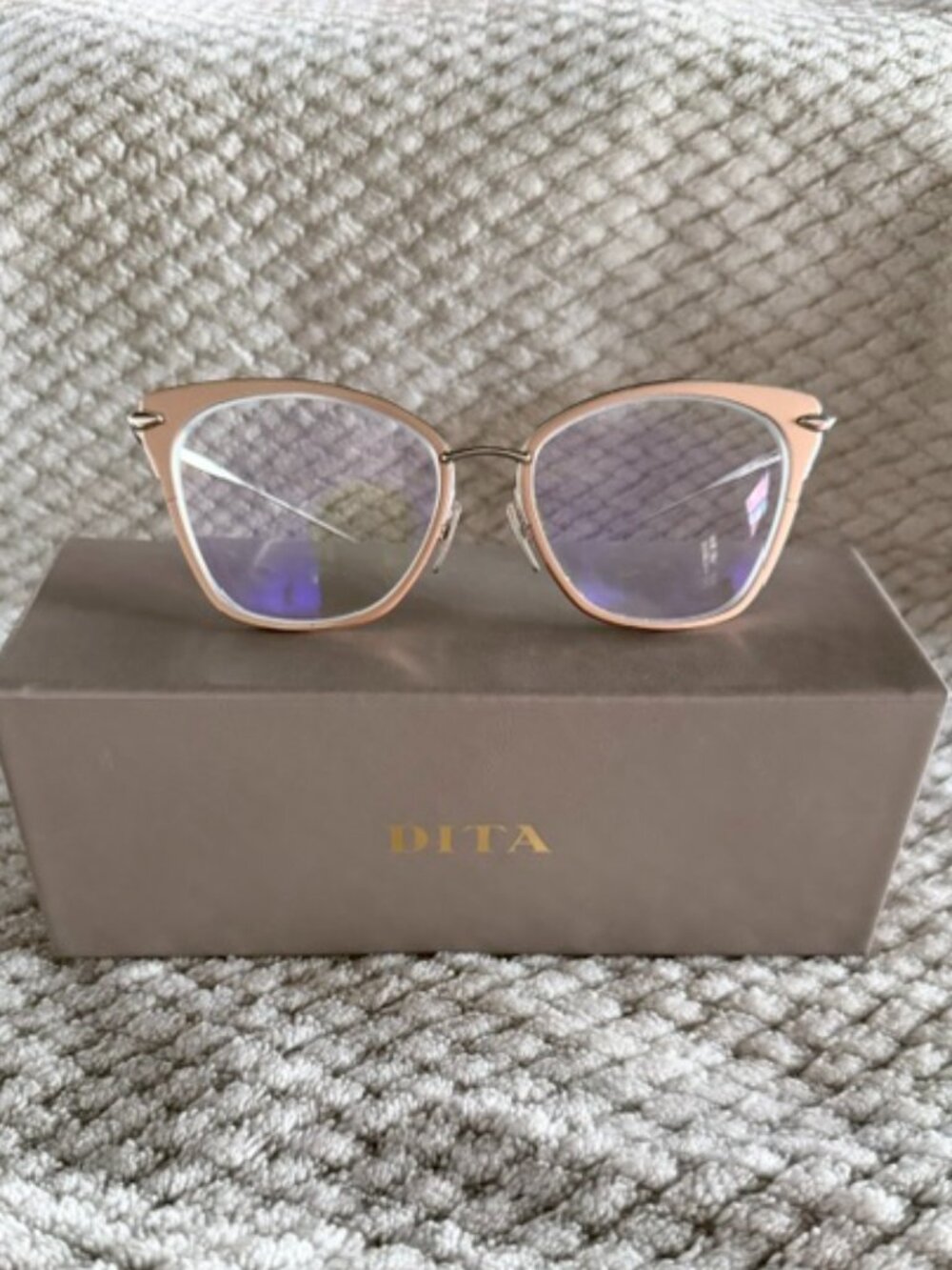DITA Arise DRX-3041 Rose Gold Silver Cat Eye Eyeglasses Titanium 54-17-141